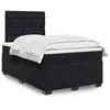 Image de vidaXL Sommier à lattes de lit avec matelas noir 120x190 cm velours