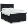 Image de vidaXL Sommier à lattes de lit avec matelas Noir 140x190 cm Velours