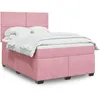 Image de vidaXL vidaXL Sommier à lattes de lit avec matelas Rose 140x190 cm Velours