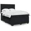 Image de vidaXL Sommier à lattes de lit avec matelas Noir 140x190 cm Velours