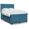 Image de vidaXL Sommier à lattes de lit et matelas bleu 140x190 cm velours