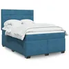 Image de vidaXL Sommier Ã  lattes de lit et matelas bleu 140x190 cm velours