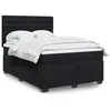 Image de vidaXL Sommier à lattes de lit avec matelas Noir 140x190 cm Velours