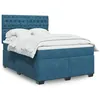 Image de vidaXL Sommier à lattes de lit et matelas bleu 140x190 cm velours