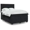 Image de vidaXL Sommier à lattes de lit avec matelas Noir 140x190 cm Velours
