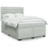 Image de vidaXL Sommier à lattes de lit et matelas Gris clair 140x200cm Velours