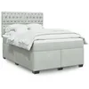 Image de vidaXL Sommier à lattes de lit et matelas Gris clair 160x200cm Velours