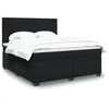 Image de vidaXL Sommier à lattes de lit avec matelas Noir 180x200 cm Velours