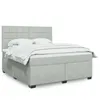 Image de vidaXL Sommier à lattes de lit et matelas Gris clair 180x200cm Velours