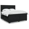 Image de vidaXL Sommier à lattes de lit avec matelas Noir 180x200 cm Velours