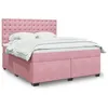 Image de vidaXL Sommier à lattes de lit avec matelas Rose 180x200 cm Velours