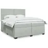 Image de vidaXL Sommier à lattes de lit et matelas Gris clair 200x200cm Velours