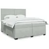 Image de vidaXL Sommier Ã  lattes de lit et matelas Gris clair 200x200cm Velours