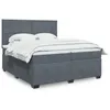 Image de vidaXL Sommier à lattes de lit et matelas Gris foncé 200x200cm Velours
