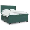 Image de vidaXL Sommier à lattes de lit et matelas Vert foncé 200x200cm Velours