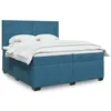 Image de vidaXL Sommier Ã  lattes de lit et matelas Bleu 200x200 cm velours
