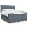 Image de vidaXL Sommier à lattes de lit et matelas Gris foncé 200x200cm Velours