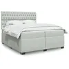 Image de vidaXL Sommier à lattes de lit et matelas Gris clair 200x200cm Velours