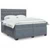 Image de vidaXL Sommier Ã  lattes de lit et matelas Gris foncÃ© 200x200cm Velours
