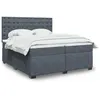 Image de vidaXL Sommier à lattes de lit et matelas Gris foncé 200x200cm Velours