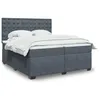 Image de vidaXL Sommier Ã  lattes de lit et matelas Gris foncÃ© 200x200cm Velours