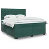 Image de vidaXL Sommier à lattes de lit et matelas Vert foncé 200x200cm Velours