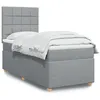 Image de vidaXL Sommier à lattes de lit avec matelas gris clair 80x200 cm tissu