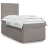 Image de vidaXL Sommier à lattes de lit avec matelas Taupe 90x190 cm Tissu