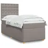 Image de vidaXL Sommier à lattes de lit avec matelas Taupe 90x190 cm Tissu