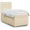 Image de vidaXL Sommier Ã  lattes de lit avec matelas CrÃ¨me 90x200 cm Tissu