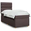 Image de vidaXL Sommier à lattes de lit avec matelas Marron foncé 90x200 cm