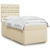 Image de vidaXL Sommier à lattes de lit avec matelas Crème 90x200 cm Tissu