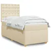 Image de vidaXL Sommier à lattes de lit avec matelas Crème 90x200 cm Tissu