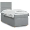 Image de vidaXL Sommier à lattes de lit avec matelas Gris clair 100x200cm Tissu