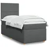 Image de vidaXL Sommier à lattes de lit avec matelas Gris foncé 100x200cm Tissu