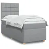 Image de vidaXL Sommier à lattes de lit avec matelas Gris clair 100x200cm Tissu
