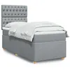 Image de vidaXL Sommier à lattes de lit avec matelas Gris clair 100x200cm Tissu