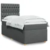 Image de vidaXL Sommier à lattes de lit avec matelas Gris foncé 100x200cm Tissu