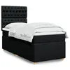 Image de vidaXL Sommier à lattes de lit avec matelas Noir 100x200 cm Tissu
