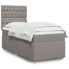 Image de vidaXL Sommier à lattes de lit avec matelas Taupe 100x200 cm Tissu