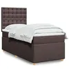 Image de vidaXL Sommier à lattes de lit avec matelas Marron foncé 100x200 cm