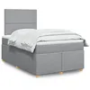 Image de vidaXL Sommier à lattes de lit avec matelas Gris clair 120x200cm Tissu