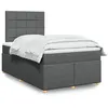 Image de vidaXL Sommier à lattes de lit avec matelas Gris foncé 120x200cm Tissu
