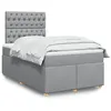 Image de vidaXL Sommier à lattes de lit avec matelas Gris clair 120x200cm Tissu