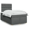 Image de vidaXL Sommier à lattes de lit avec matelas Gris foncé 120x200cm Tissu