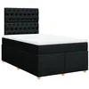 Image de vidaXL Sommier à lattes de lit avec matelas Noir 120x200 cm Tissu