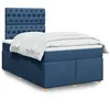 Image de vidaXL Sommier à lattes de lit avec matelas Bleu 120x200 cm Tissu