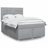 Image de vidaXL Sommier à lattes de lit avec matelas Gris clair 140x190cm Tissu