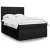 Image de vidaXL Sommier à lattes de lit avec matelas Noir 140x190 cm Tissu