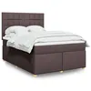 Image de vidaXL Sommier à lattes de lit avec matelas Marron foncé 140x190 cm